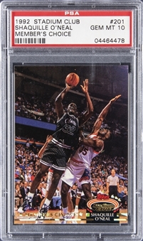 1992-93 Stadium Club Members Only #201 Shaquille ONeal Rookie Card - PSA GEM MT 10 